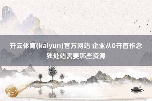 开云体育(kaiyun)官方网站 企业从0开首作念独处站需要哪些资源