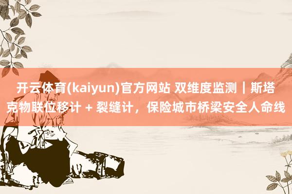 开云体育(kaiyun)官方网站 双维度监测｜斯塔克物联位移计 + 裂缝计，保险城市桥梁安全人命线