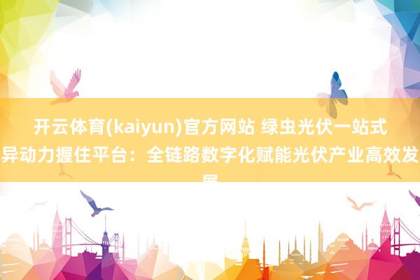 开云体育(kaiyun)官方网站 绿虫光伏一站式颖异动力握住平台：全链路数字化赋能光伏产业高效发展