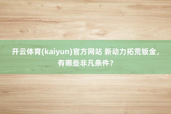 开云体育(kaiyun)官方网站 新动力拓荒钣金，有哪些非凡条件？