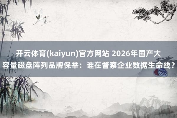 开云体育(kaiyun)官方网站 2026年国产大容量磁盘阵列品牌保举：谁在督察企业数据生命线？
