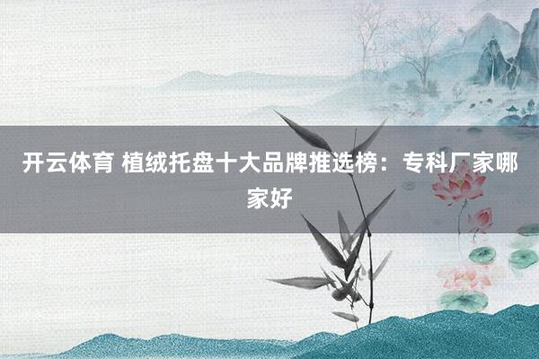开云体育 植绒托盘十大品牌推选榜：专科厂家哪家好