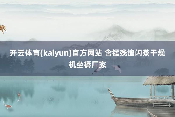 开云体育(kaiyun)官方网站 含锰残渣闪蒸干燥机坐褥厂家