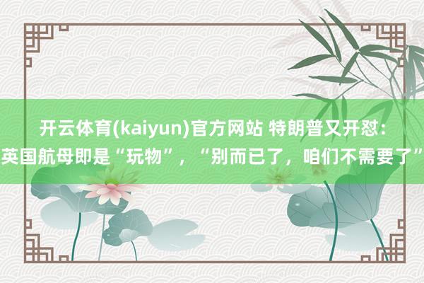 开云体育(kaiyun)官方网站 特朗普又开怼：英国航母即是“玩物”，“别而已了，咱们不需要了”