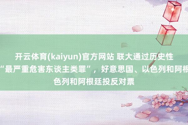 开云体育(kaiyun)官方网站 联大通过历史性有野心晓示“最严重危害东谈主类罪”，好意思国、以色列和阿根廷投反对票