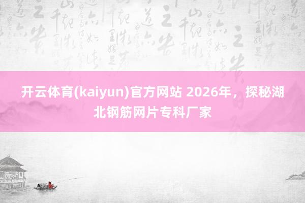 开云体育(kaiyun)官方网站 2026年，探秘湖北钢筋网片专科厂家
