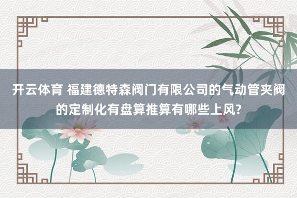 开云体育 福建德特森阀门有限公司的气动管夹阀的定制化有盘算推算有哪些上风?