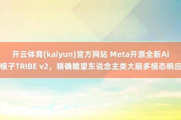 开云体育(kaiyun)官方网站 Meta开源全新AI模子TRIBE v2，精确瞻望东说念主类大脑多模态响应