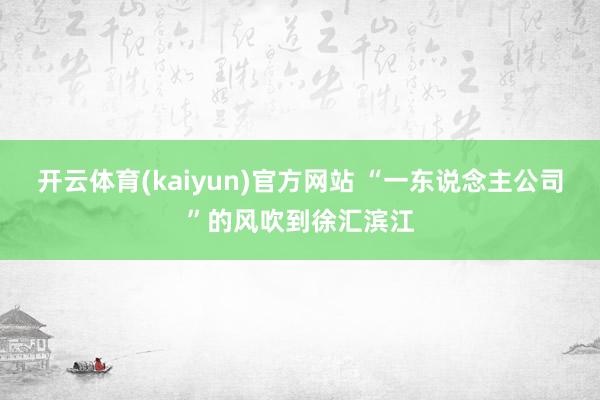 开云体育(kaiyun)官方网站 “一东说念主公司”的风吹到徐汇滨江
