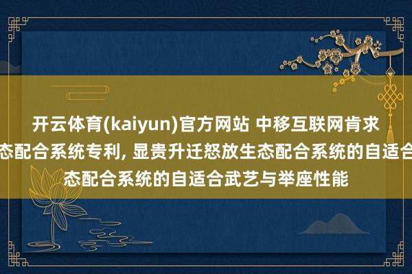 开云体育(kaiyun)官方网站 中移互联网肯求AI开动的怒放生态配合系统专利, 显贵升迁怒放生态配合系统的自适合武艺与举座性能