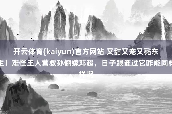开云体育(kaiyun)官方网站 又甜又宠又黏东谈主！难怪王人营救孙俪嫁邓超，日子跟谁过它咋能同样啊