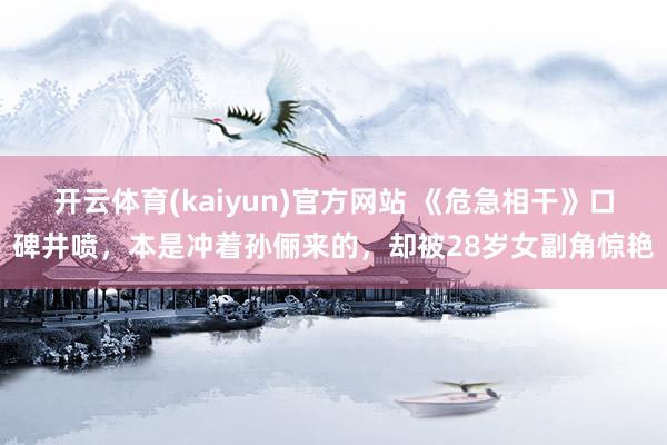 开云体育(kaiyun)官方网站 《危急相干》口碑井喷，本是冲着孙俪来的，却被28岁女副角惊艳