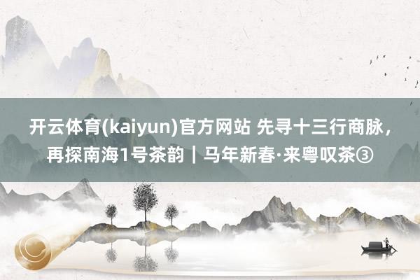 开云体育(kaiyun)官方网站 先寻十三行商脉，再探南海1号茶韵｜马年新春·来粤叹茶③