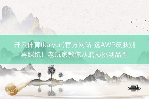 开云体育(kaiyun)官方网站 选AWP皮肤别再踩坑！老玩家教你从磨损挑到品性