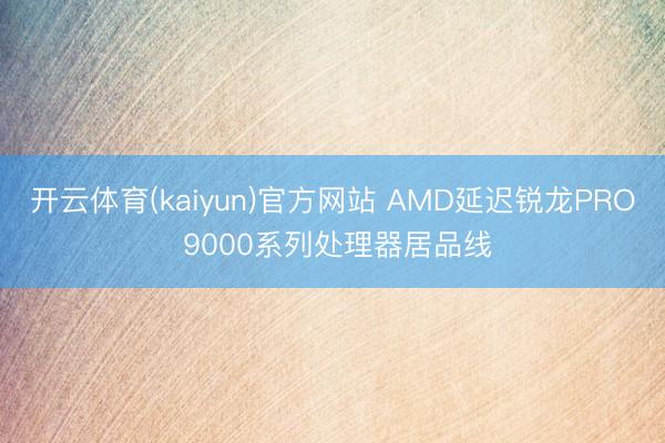 开云体育(kaiyun)官方网站 AMD延迟锐龙PRO 9000系列处理器居品线