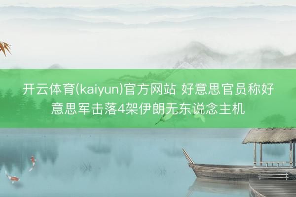 开云体育(kaiyun)官方网站 好意思官员称好意思军击落4架伊朗无东说念主机
