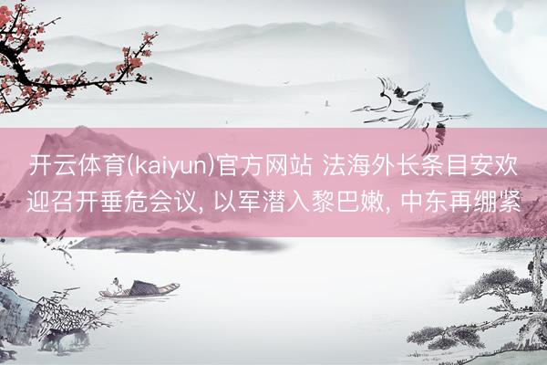 开云体育(kaiyun)官方网站 法海外长条目安欢迎召开垂危会议, 以军潜入黎巴嫩, 中东再绷紧